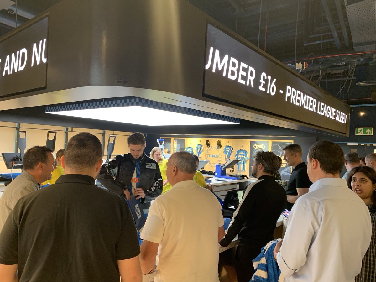 RobGurneyOnAir's tweet photo. #PUSB🩵Jack Rudoni helping out with shirt sales..😂 plus a re-creation of EMC’s goal at Stoke.. honestly folks you’ll love it.. big, big step change imo.. https://t.co/MVOjiSZ3fK
