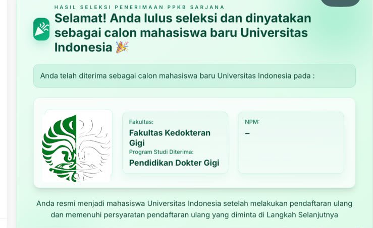 Vaviryaa's tweet photo. finally dreams come true 🥹 assalamualaikum warga depok 
2-1 loh ya FKG UI 26 https://t.co/MZiLOTUr37