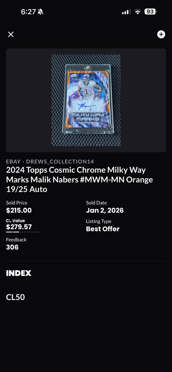 SenorFluffy33's tweet photo. Malik Nabers Orange Milky Way /25

$200 https://t.co/Vezr0n7I4S