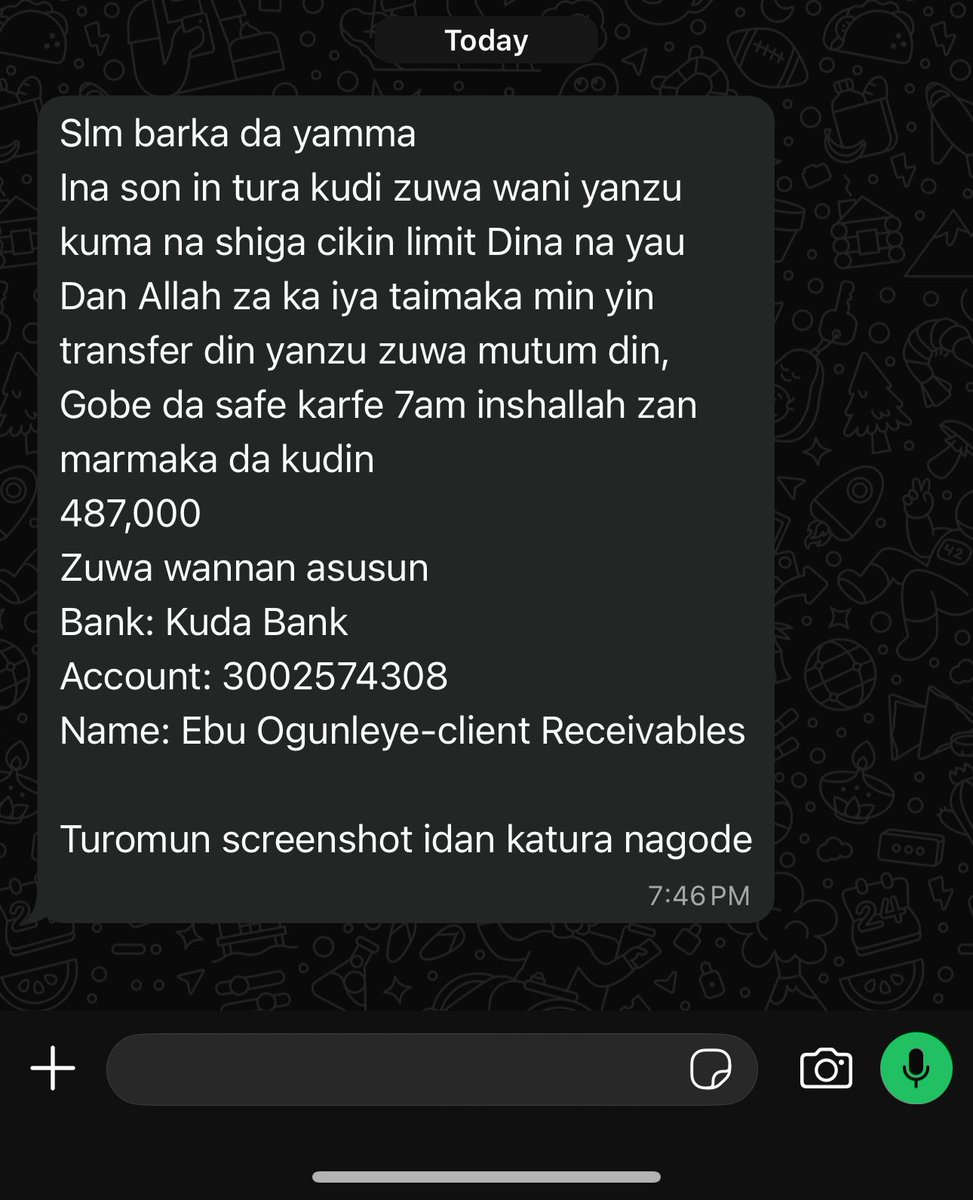sadnoxy's tweet photo. @officialEFCC kindly investigate this scammer. He hacked my friends WhatsApp Account and is using it to ask people money. 🙏🏾. Thanks in Anticipation 🦅 https://t.co/g86peMuoxF