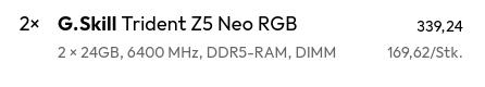 valfaun_'s tweet photo. @GamersNexus i bought these in April 2025, price in EUR. good times... 
(that's 170 EUR per 48GB kit) https://t.co/XspuhRwcQ9