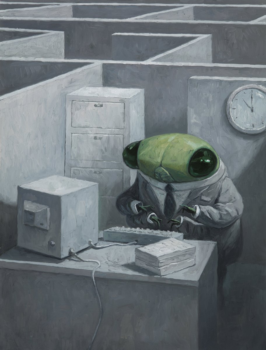 solisolsoli's tweet photo. Working in an office, by Shaun Tan https://t.co/eTm4UfM3PR
