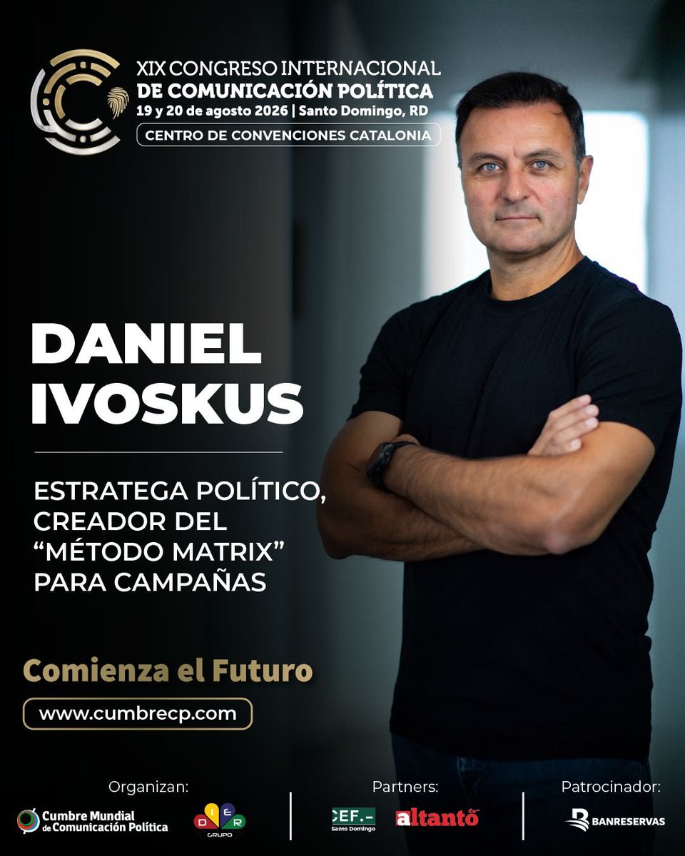 CumbreCP's tweet photo. MATRIX transformando la forma de planificar campañas electorales.

@divoskus compartirá la Matrix Presidencial, un modelo estratégico para organizar equipos, optimizar la toma de decisiones y gerenciar campañas eficaces.

📅 19 y 20 de agosto  
📍Santo Domingo 
@GrupoDierRD https://t.co/V2ebjLyBnK