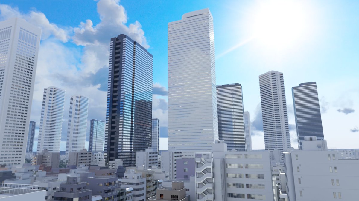 tokiwailm's tweet photo. 『夏空』-SummerSky- 36․5m JapanCity SKYBOX　―By turubox
人気を博しているBooth販売スカイボックス・夏空バージョンのサンプルワールドです。（Android&amp;iOS対応）

https://t.co/tRxMOhfZLX
#VRChat_world紹介 #VRChat https://t.co/Dlkoe3bwHG