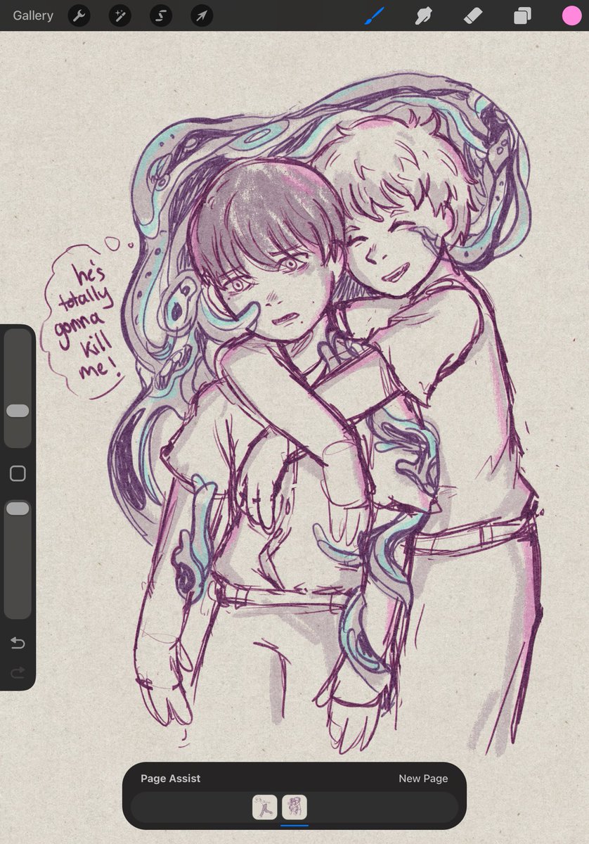Emii_exe's tweet photo. what are you so scared for yoshiki
(doodle while i work on other stuff) https://t.co/c9NqgHVJB1