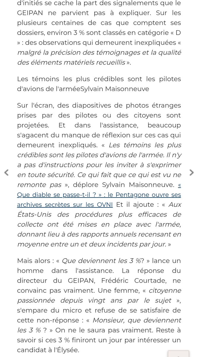 Akam1129's tweet photo. https://t.co/ziPzak7X3N

🇫🇷 Deux extraits de l'article du Point sur le colloque Ovnis à l'Assemblée https://t.co/CDY24DtNaZ