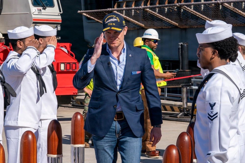 SecWar's tweet photo. The U.S. Navy just hit its recruiting goal of 45,000 Sailors – 3 months ahead of schedule. Even more impressive: they raised their goal by 10% and still exceeded expectations.

This is what happens when strong leadership under President Trump, high standards, a return to perfecting the basics, and a mission that matters come together. Americans are stepping up to serve because they believe in our country, our Navy, and our warfighters.

Congratulations @USNavy and every recruiter, leader, and future Sailor who made this possible!