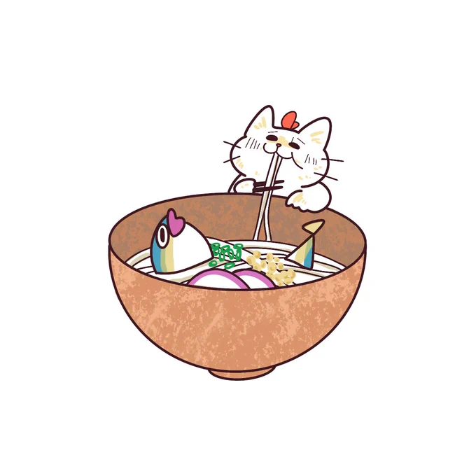 7月2日はうどんの日! 何度か香川県に行ったことがあるのですがコシがあって美味しかったな〜! 好きなお供物天ぷらはイカ天です! #イラスト #illustrationㅤ
