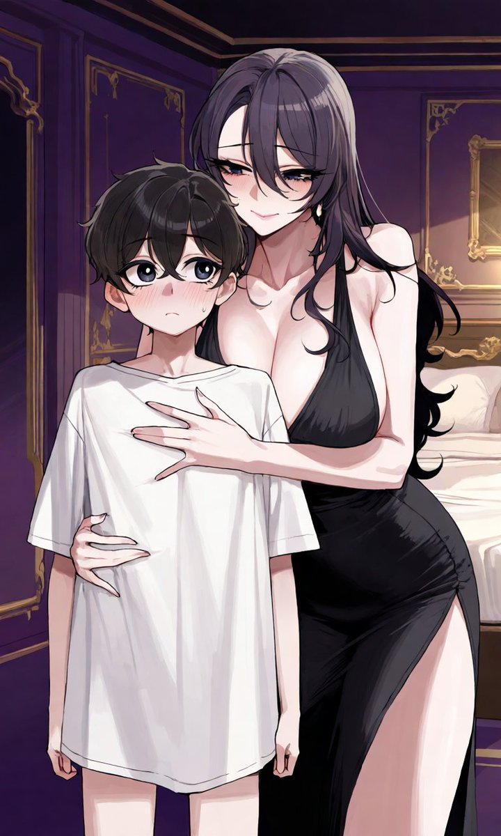 SirenSeed69's tweet photo. #Hentai #NSFW #Ecchi #Smut #OneeSan #Shota #AgeDifference #TallGirl #ShortBoy
#BigBreasts #BreastPress #SeductiveWoman #BlushingBoy #EmbarrassedBoy #HuggingFromBehind
#BlackDress #SlitDress #AnimeGirl #AnimeBoy #LuxuryBedroom https://t.co/OLxJuDUo2t