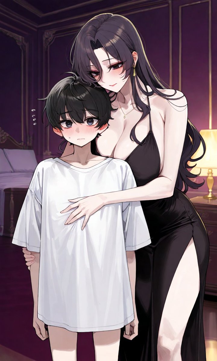 SirenSeed69's tweet photo. #Hentai #NSFW #Ecchi #Smut #OneeSan #Shota #AgeDifference #TallGirl #ShortBoy
#BigBreasts #BreastPress #SeductiveWoman #BlushingBoy #EmbarrassedBoy #HuggingFromBehind
#BlackDress #SlitDress #AnimeGirl #AnimeBoy #LuxuryBedroom https://t.co/OLxJuDUo2t