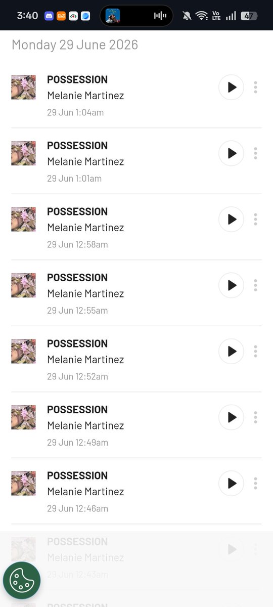VenusBatG017's tweet photo. What? Did my phone get posessed while i slept??? ... It just keeps going and i allegedly played possession by Melanie martinez 35 times on my sleep. https://t.co/euy3VUDcej