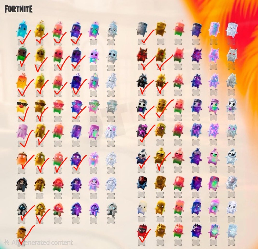 Nat1103's tweet photo. @Fortnite Anyone willing to do a trade? Ls lemme know what u want n what ur giving. My collection is kinda lacking rn. Also, most of my sprites aren’t mastered. https://t.co/dHgcvndRDG