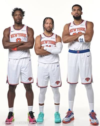 KnicksTalkNYC's tweet photo. @BleacherReport @ShamsCharania Yeah, ok, #Embiid doesnโt play, heโs avg 49 games a season! Iโm still #Kat #OG #Brunson ALL DAY https://t.co/oDsxW4uVhv