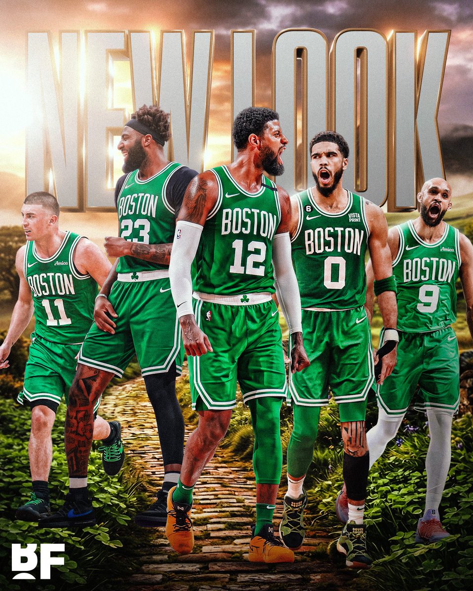 bballforever_'s tweet photo. The New Look 2026-27 Boston Celtics 🍀

🔶 Payton Pritchard
🔶 Derrick White
🔶 Paul George
🔶 Jayson Tatum
🔶 Mitchell Robinson

How many games they winning next season? https://t.co/2luRj9IKry