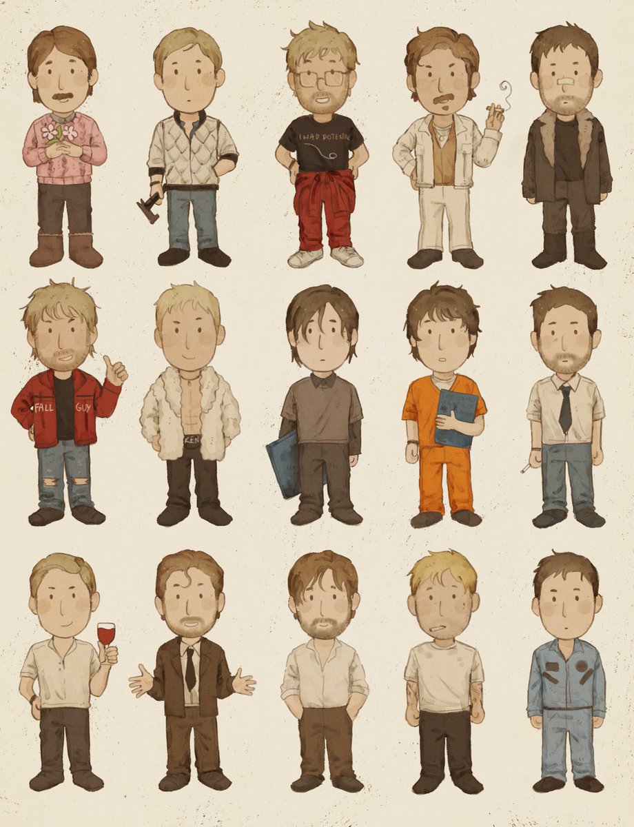 tvbeaxx's tweet photo. i doodled goslings from every gosling movie that i have watched LMAO #ryangosling #rygostwt #projecthailmary https://t.co/tWwOiEJiQK