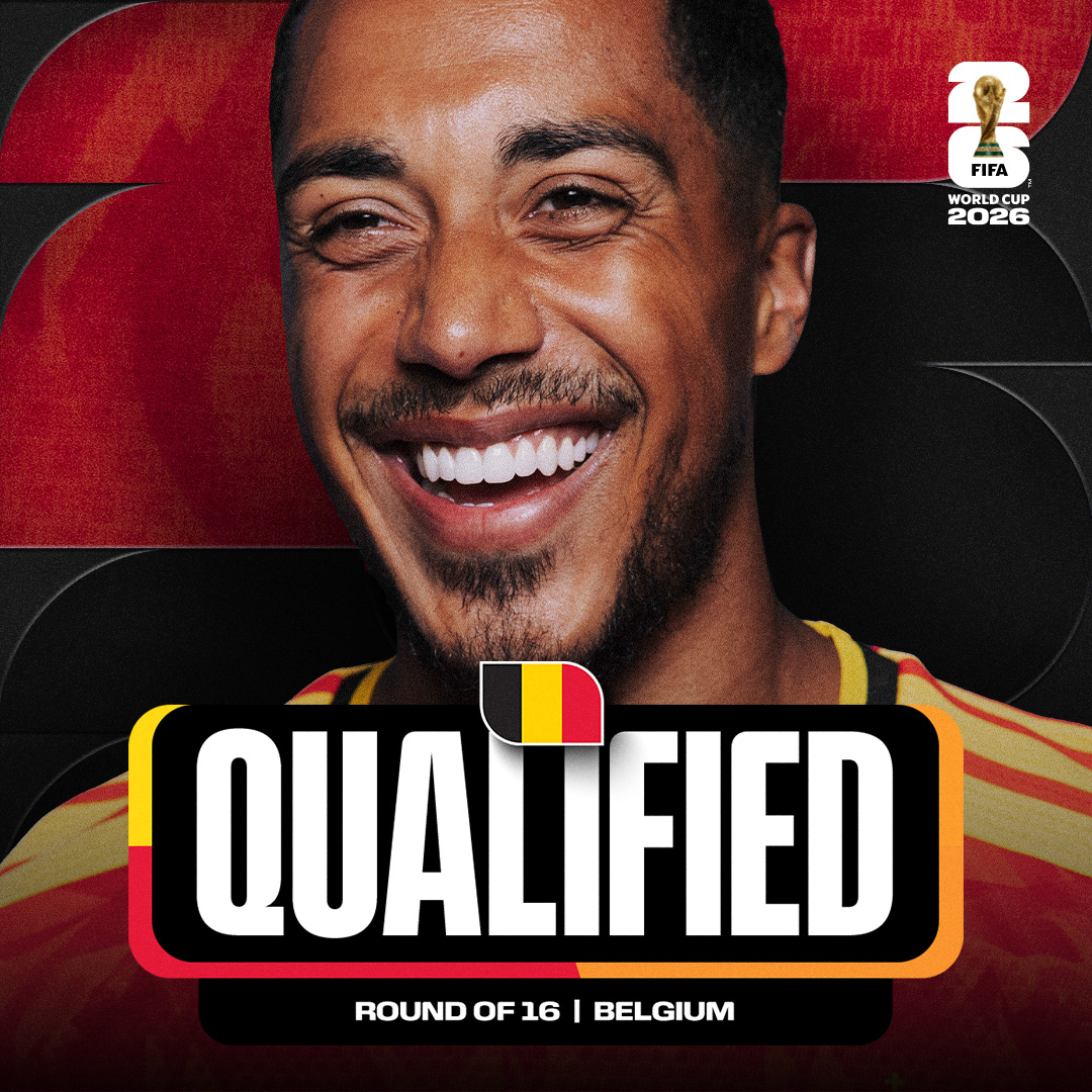 FIFAWorldCup's tweet photo. 🇧🇪 Belgium have qualified for the Round of 16!

#FIFAWorldCup