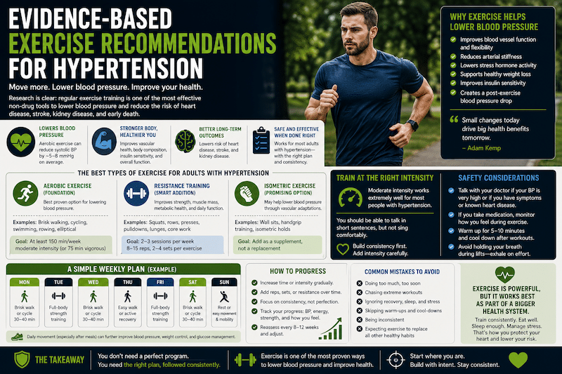 AKemp315's tweet photo. Evidence-Based Exercise Recommendations for Hypertension https://t.co/aCPkcD95z4 #health #fitness #adamkempfitness https://t.co/rOMhTdm7ly