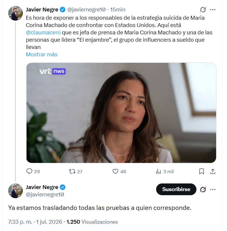 rondon_EA26's tweet photo. Ya sabemos quién le redacta los tweets a Negre, quien, por cierto, anda desesperado en las últimas horas. https://t.co/t46faShSdV