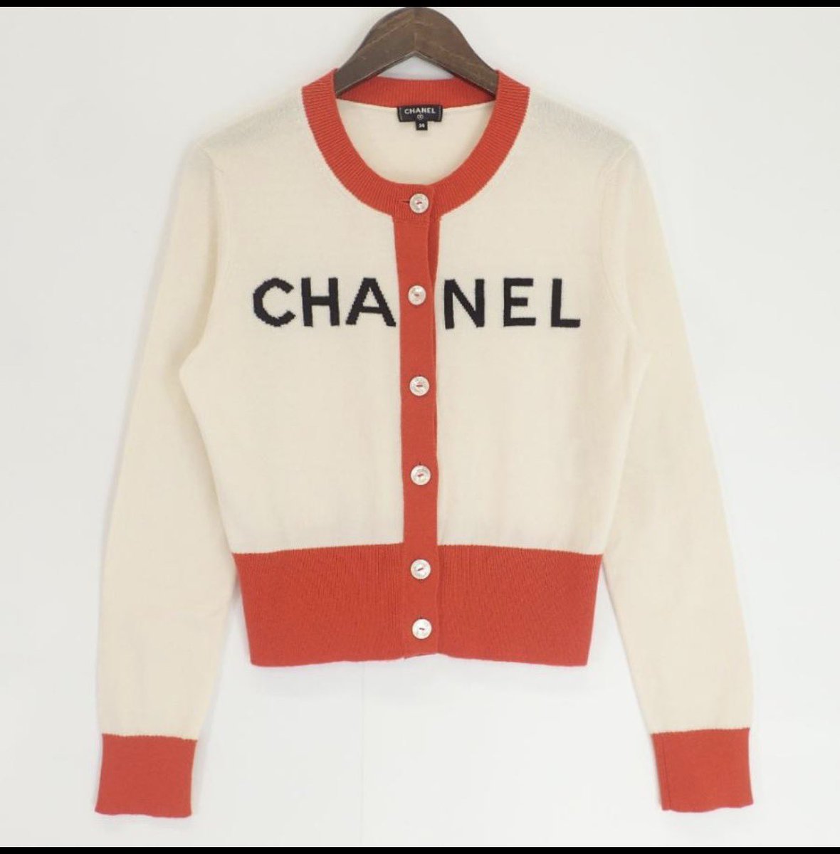 CHANEL カーディガン2019S CHANEL ボーダートップスブルー＆ピンク2025S