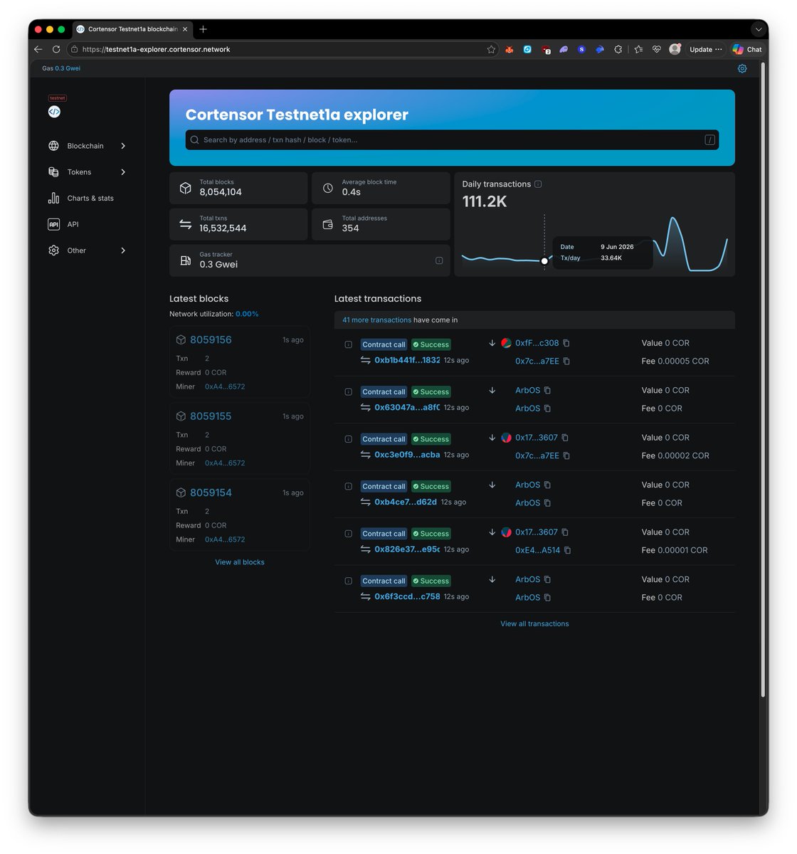cortensor's tweet photo. 🛠️ DevLog – Cortensor L3 Is Ending Phase #4 in a Much Stronger Place

A quick recap on where the Cortensor L3 path stands as we move toward the end of Testnet Phase #4.

🔹 Current scale so far  
- The L3 path has now processed:
  - over 8M total blocks
  - over 16.5M total transactions

That gives a much better picture of where the network stands now versus where it started.

🔹 Why this matters  
- This phase was not only about keeping the chain running
- It was also about exercising the broader infra path under real usage, repeated task flow, and product-facing traffic on top

🔹 Recovery / infra ops side  
- We also had to work through a real recovery scenario during this phase
- That was painful, but it was also useful
- It helped prove more about:
  - recoverability
  - rebuild / reindex flow
  - L3 infra ops readiness
  - how the stack behaves under edge cases instead of only normal paths

🔹 Current takeaway  
- As Phase #4 comes to an end, the Cortensor L3 path is in a much more robust place
- not just because of raw block / tx count
- but because it has now gone through both sustained usage and real infra recovery scenarios too

#Cortensor #DevLog #L3 #Testnet1a #AIInfra #Arbitrum