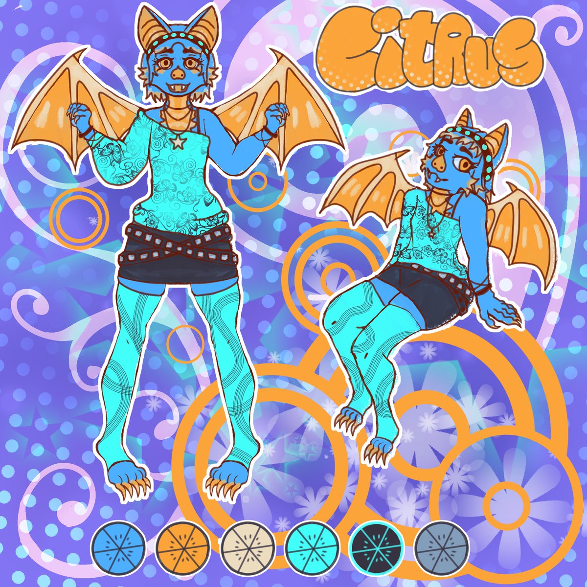 Fluffyenderman_'s tweet photo. a little redesign for Citrus! i feel like they needed an update and i finished it right on the first day of artfight! so im ready to start attacking!! #furry #bat #bats #anthrobat #furryartist https://t.co/JYE4EHuSPl