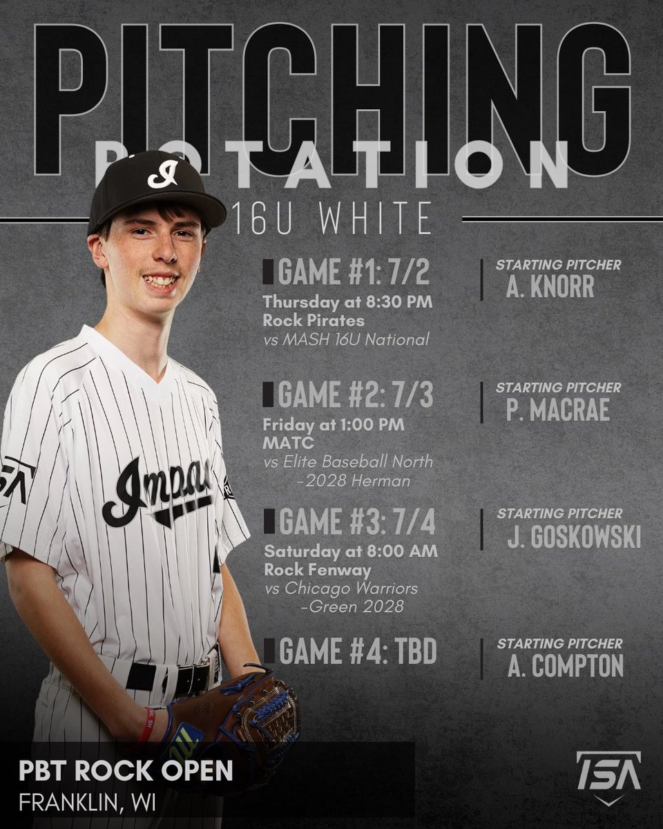 ImpactSportsGB's tweet photo. 🚨16U WHITE PITCHING PREVIEW🚨

The Rock Open | @PBTourney 

Player profiles: https://t.co/nO6xsh9PYe

#isaproud #makeanimpact https://t.co/2J9j9TiUE5