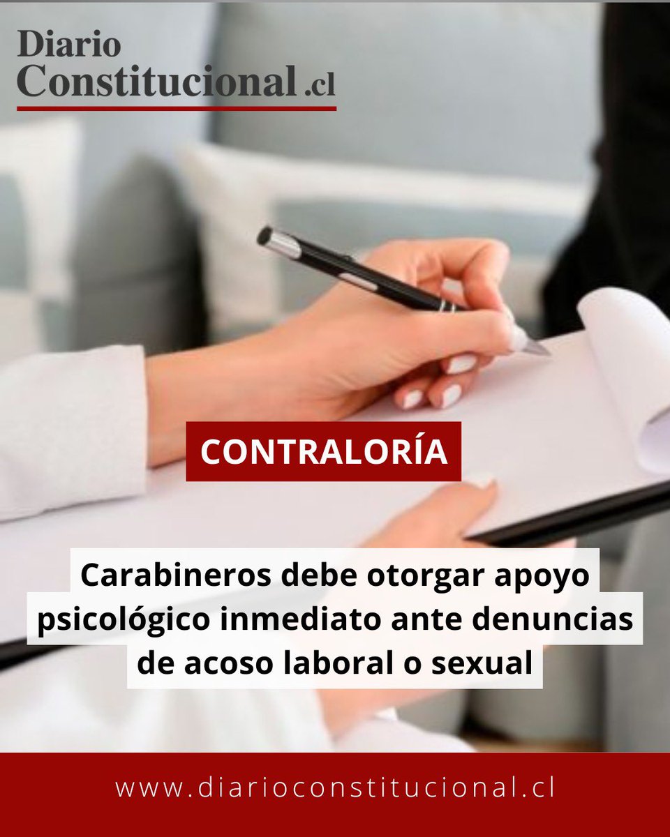 DiarioConst's tweet photo. ⚖️ Contraloría refuerza la protección frente al acoso
Carabineros deberá otorgar apoyo psicológico inmediato a quienes denuncien acoso laboral o sexual. ¿Debería este criterio aplicarse a todos los organismos públicos?
https://t.co/hXG16Txl6O
#AcosoLaboral #Contraloría https://t.co/fxyq82sNem