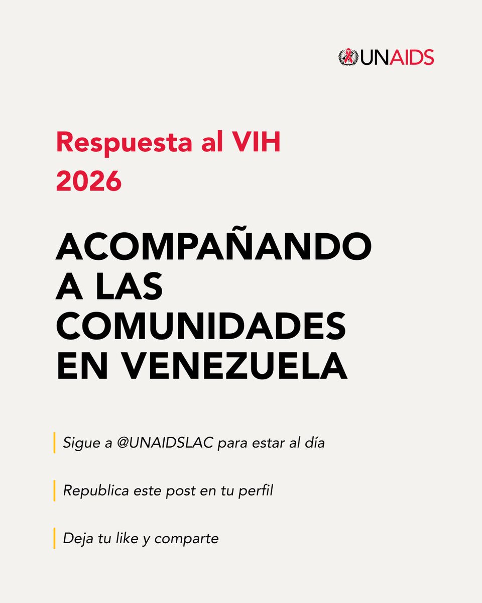 UnaidsLac's tweet photo. 7/7
❤️Las emergencias ponen a prueba los sistemas de salud, pero también demuestran la importancia del liderazgo comunitario, la cooperación y la solidaridad 🙌.

🫂Seguimos acompañando a las comunidades en Venezuela 🇻🇪

#UnitedToEndAIDS #Venezuela #HIVResponse https://t.co/LSrAuZJ4tr