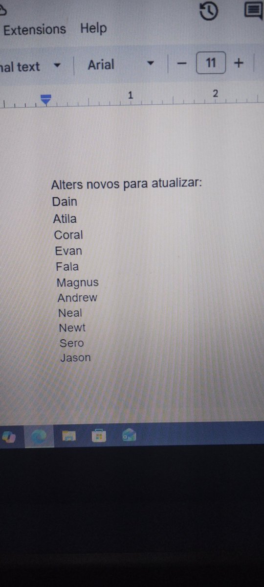 limiiisystem's tweet photo. Nunca inventem de fazer fichas em um documento para cada alter, isso vai te fuder quando tiver uma explosão de fragmentação 
- Jas https://t.co/ZWNUEfJXaj
