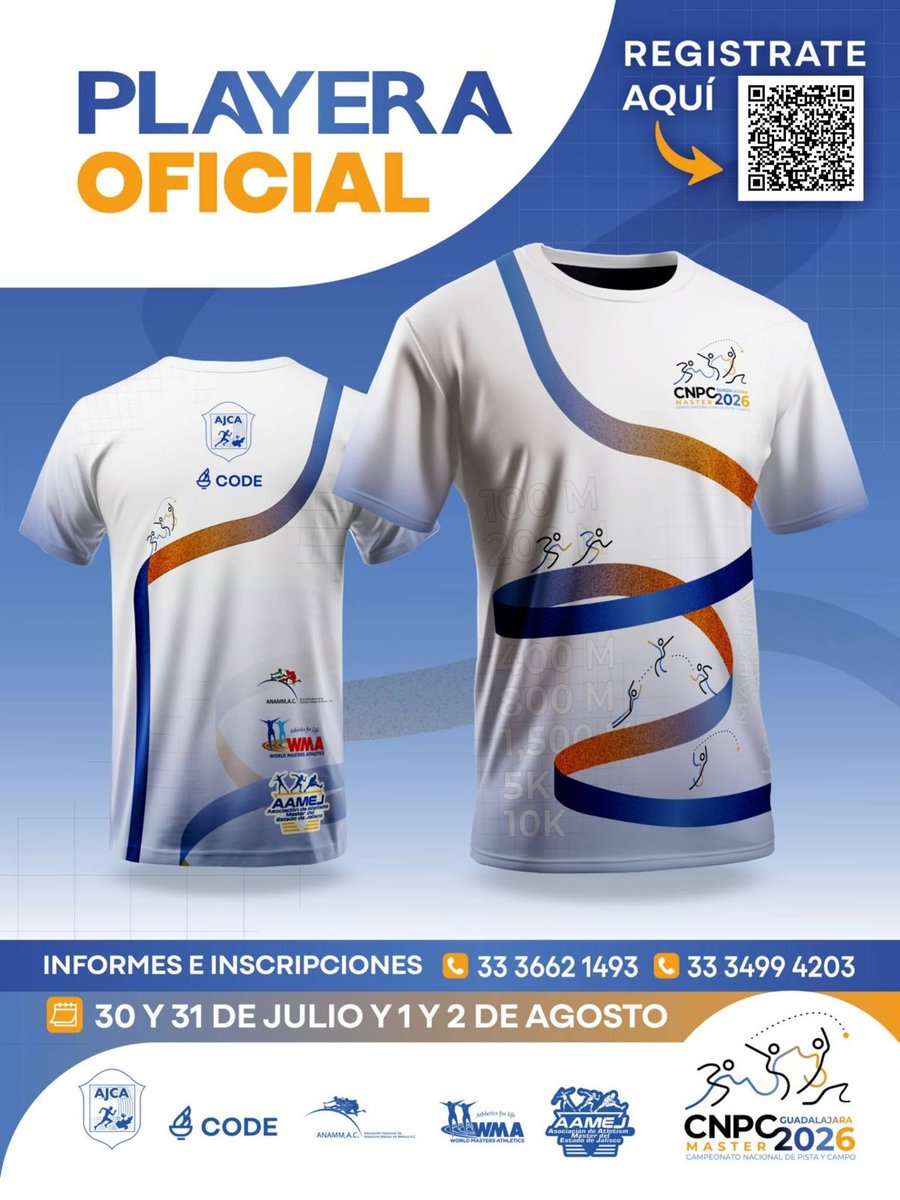 revistapodium's tweet photo. ¡NACIONAL DE ATLETISMO MÁSTER, SE ACERCA LA FECHA!

Los atletas máster y sub - máster nacionales y extranjeros, vuelven al estadio para desafiar sus metas y reclamar la gloria del podio, en el “Campeonato Nacional de Atletismo Máster de Pista y Campo Guadalajara 2026”. https://t.co/WZSahMFVtx