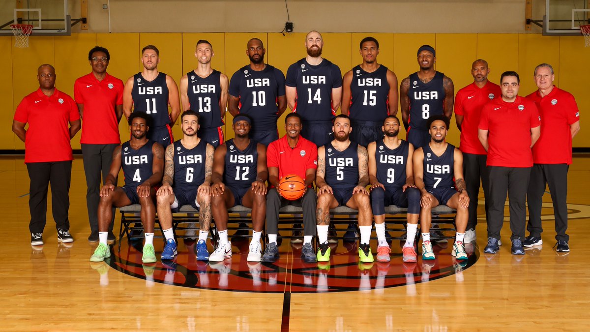 usabasketball's tweet photo. 📸 The July 2026 USA Men's World Cup Qualifying Team 🇺🇸 https://t.co/fZlNZPRVEa