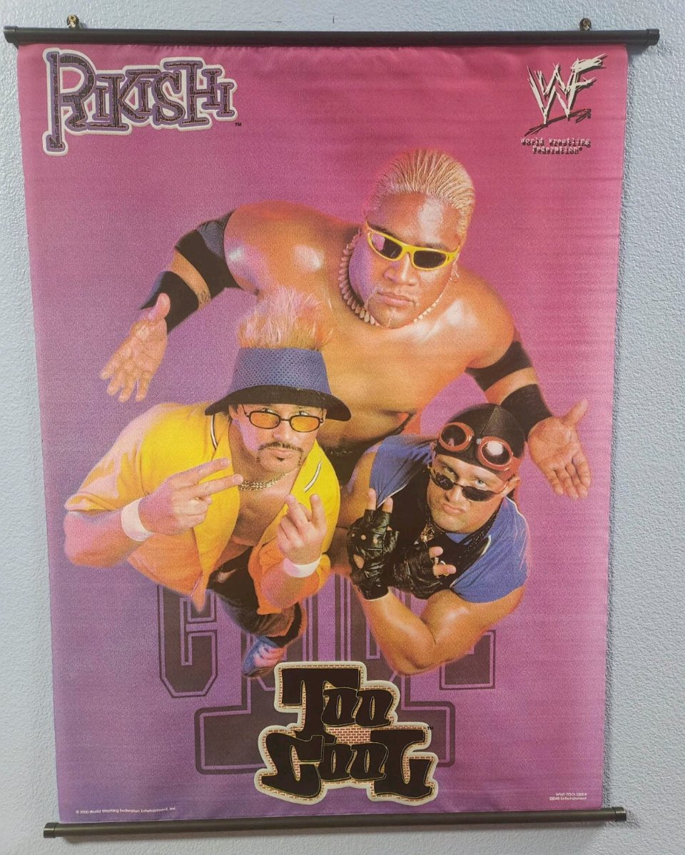 PharrFromHeaven's tweet photo. Rikishi and Too Cool poster in Gilmore girls. https://t.co/jIJ48WGywO