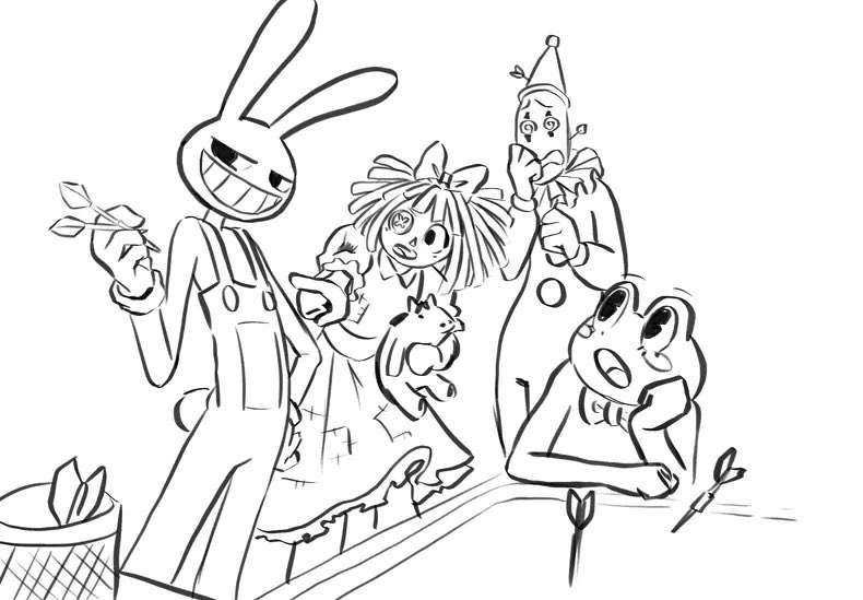 katnipjpg's tweet photo. old #tadc flashback drafts I made just after ep 8 came out. i was so convinced that the carnival was gonna be so important 😭 https://t.co/iJUbtvZht2