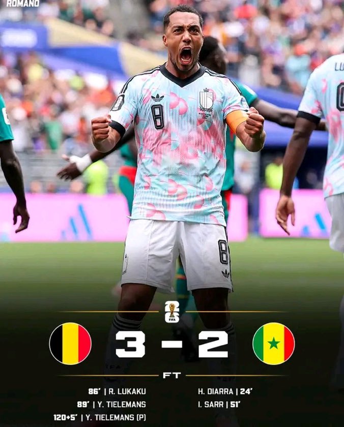 KasiPitchside's tweet photo. 🚨Belgium came from 2-0 down to beat Senegal in the dying minutes of the game

—@KasiPitchside https://t.co/8nKCxwYUny