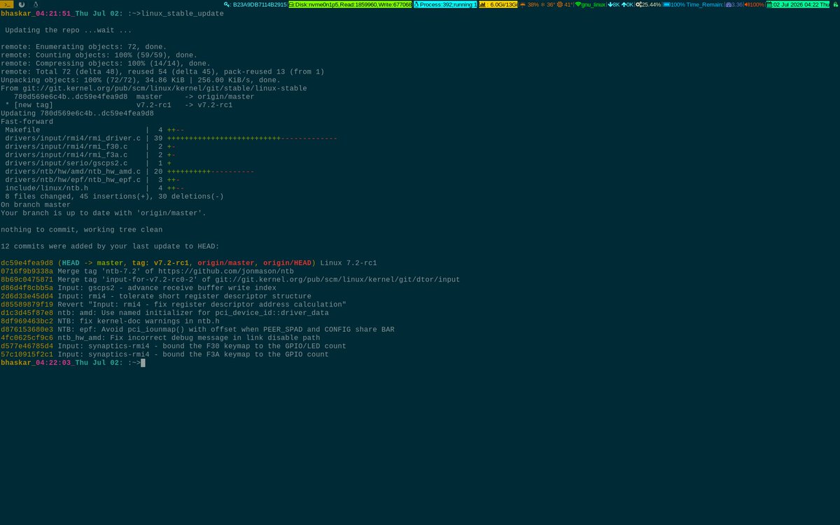 unixbhaskar's tweet photo. More coffee โ and some damn stats ....
#linuxadmin #linuxkernel #opensoure #operatingsystem #tool https://t.co/cBC5zBF3e5