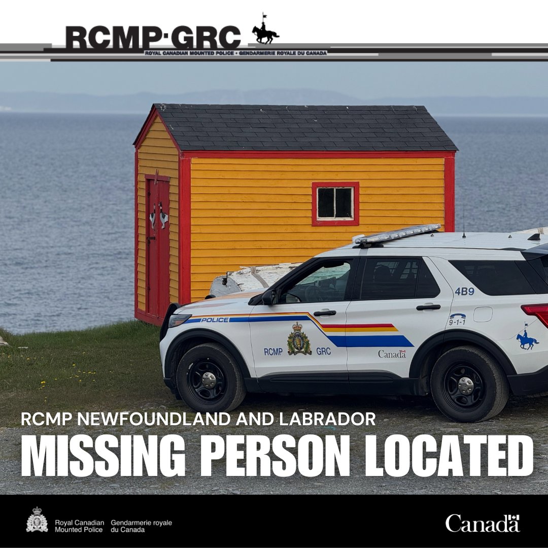 RCMPNL's tweet photo. UPDATE (July 1): The 31-year-old woman reported missing earlier today has been located safe. Happy Valley-Goose Bay RCMP thanks the public for their assistance - https://t.co/2UUy0D8sYe https://t.co/TOAGkEYG55
