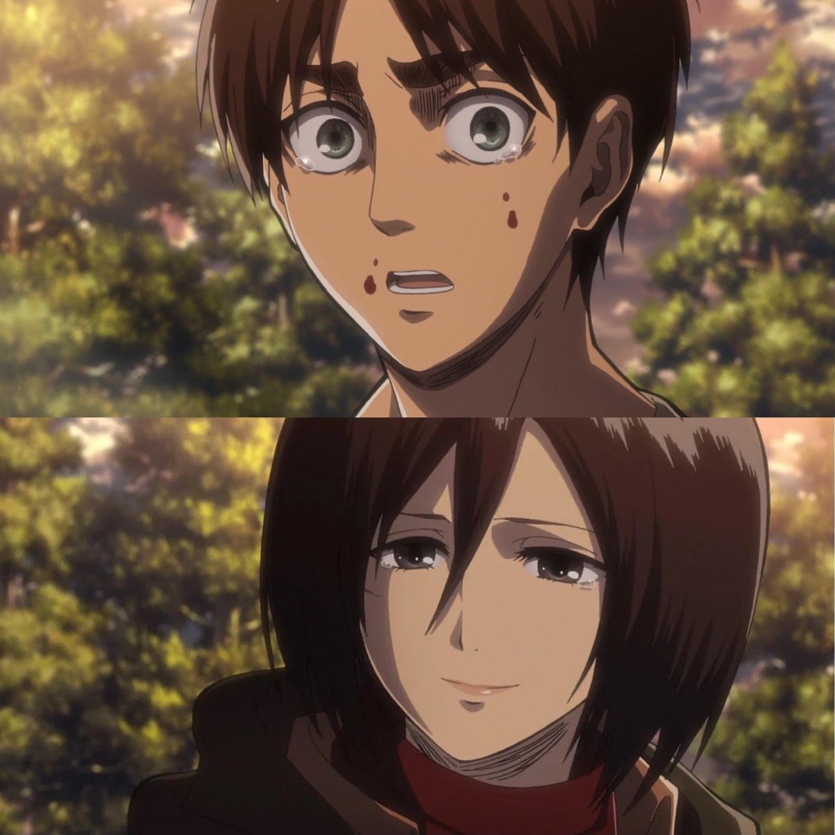 mikasababymama_'s tweet photo. THE FACT THEY MADE EREN’S FACE MORE SOFTER WITH A SLIGHT SMILE????!! IM GOING INSANE https://t.co/pW6QRD2lad