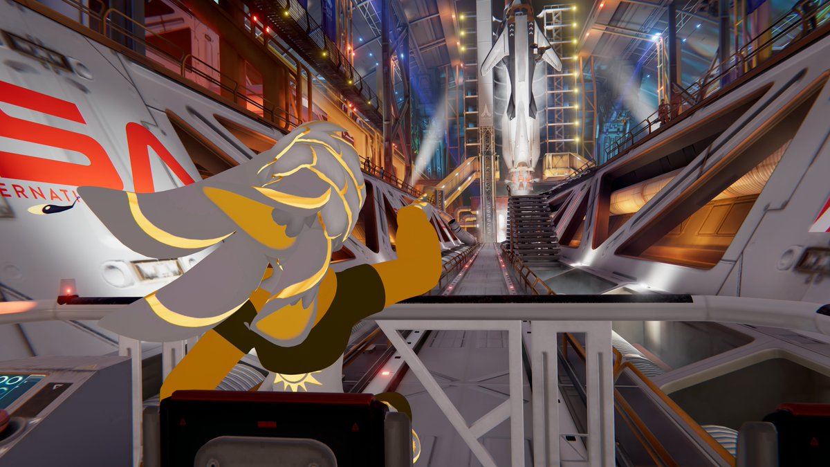 SolaritheAvali's tweet photo. Thought I was just testing a game, but no one told me I'd be in it! My mission: Head to a planet called Erios, I wasn't told why but there's no turning back now. Took a cart to a gigantic ship, and now I'm all alone, completely terrified.

To be continued..

#Avali #Furry #VRChat https://t.co/mFw1U0Zjmz