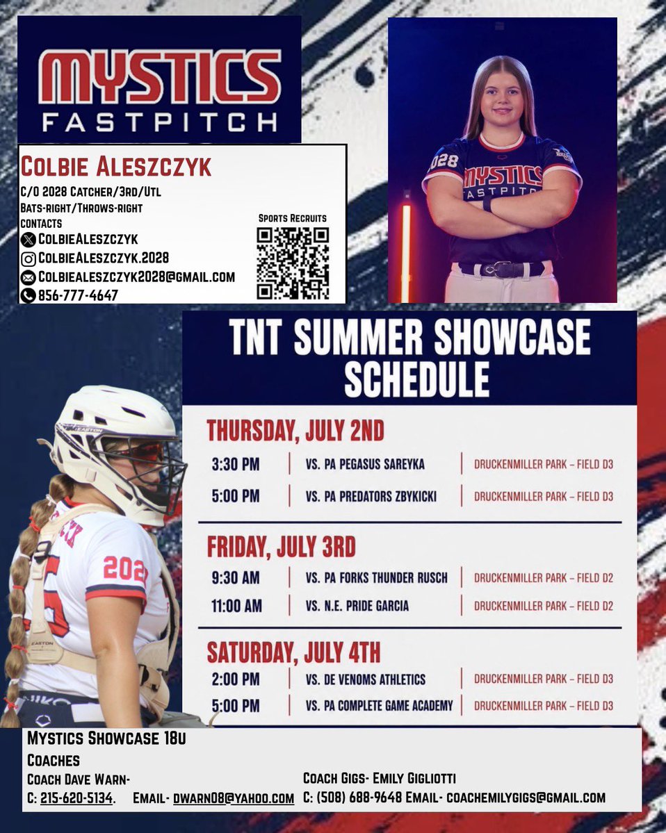 ColbieAleszczyk's tweet photo. Schedule for this upcoming weekend!
Excited to get on the field and work with my girls.
@MysticsShowcase https://t.co/kxRVoMnXtr