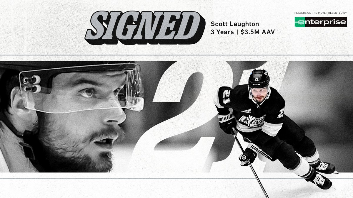 LAKingsPR's tweet photo. The @LAKings have signed forward Scott Laughton to a three-year contract worth an average annual value (AAV) of $3,500,000 through the 2028-29 season.

📰: https://t.co/EHTANE1Q9L