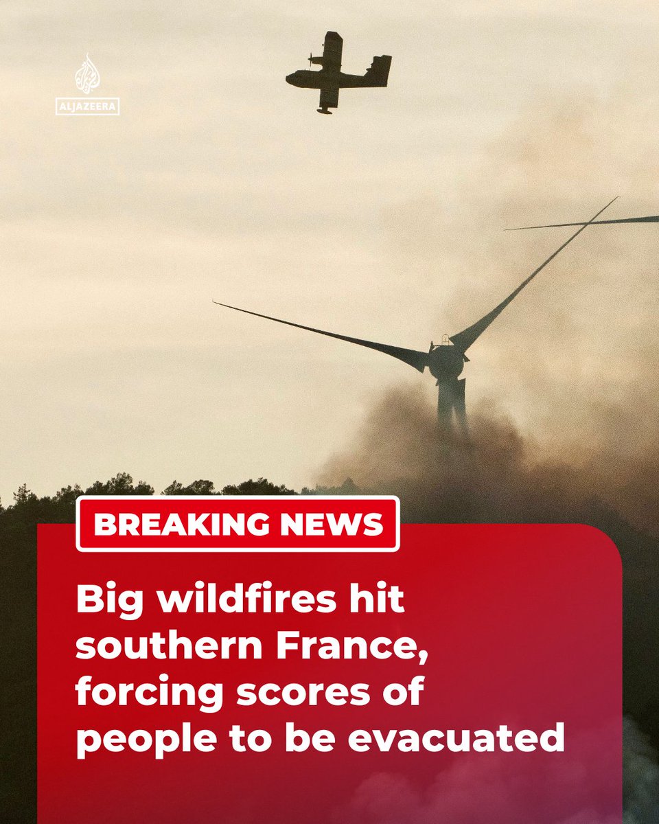Wildfire burns through 800 hectares in southern France, forcing about 200 people to evacuate or shelter in place.