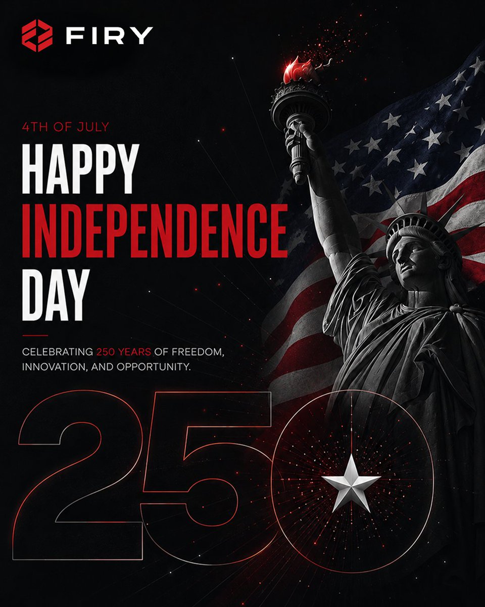 firyinc's tweet photo. Celebrating 250 Years of Independence.
Happy 4th of July 🇺🇸 https://t.co/uZzsLqVyFn
