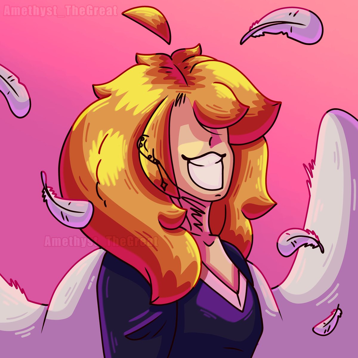 AmethystTheGoat's tweet photo. I decided to make some art for my best friend, Fadeless!

#fadeless #art #artwork #human #humansona #bestfriend #wings #feathers https://t.co/8ppIBQPgxn