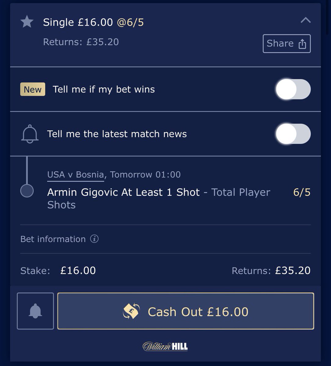 TheLadderLad's tweet photo. World Cup🪜 Bet #160

USA 🇺🇸 v Bosnia 🇧🇦 

Armin Gigovic 🇧🇦 Shots Ladder

Bet 1 - Over 0.5 @ 2.2 | 1.6U
Bet 2 - Over 1.5 @ 6.5 | 0.5U

William Hill 🔵

📊 Gigovic last 9 starts for Bosnia 

1,1,1,4,2,0,2,1,2

Averages 2.49 p90 for club aswell https://t.co/AhHkoYj9N6