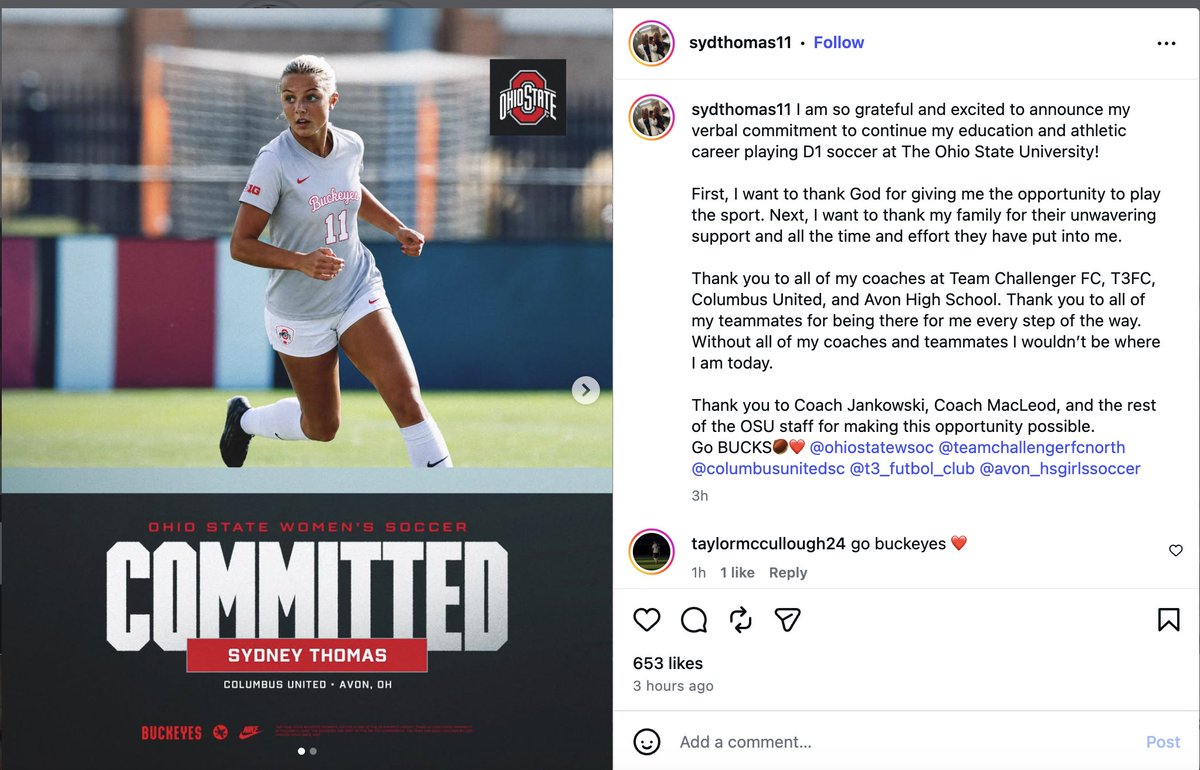 ImYouthSoccer's tweet photo. 🚨 Power 4 Bound: Another Class of 2028 standout is officially off the board!! Huge congratulations and good luck🍀!!

Recruiting is moving VERY fast so far this year as important to realize the changing dynamics and adjust accordingly. 👀

#girlsacademy #womenssoccer #ncaasoccer #collegesoccer