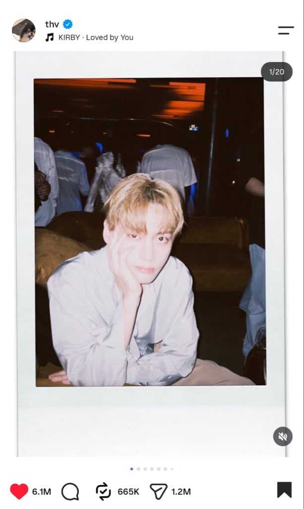 VonTidal's tweet photo. Taehyung’s latest post on IG has 1.2M shares now 👏🏼

V FOR CELINE  
#CelineSS27 #VxCeline https://t.co/4BN2mjNtZI