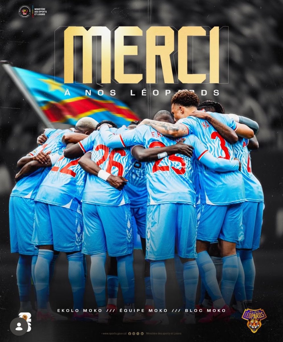 DidierBudimbu's tweet photo. Un très beau parcours en Coupe du Monde qui restera gravé dans les annales. 🇨🇩

Merci aux #Léopards d'avoir fait vibrer notre nation. 

Pour le rêve éveillé, pour votre résilience héroïque sur le terrain, et pour la RDC que vous avez honorée aux yeux du monde.

Nous sommes si fiers de vous. 

Mes sincères remerciements au President de la République et aux membres du gouvernement pour l’accompagnement sans relâche de ce projet ambitieux. 

Que vive la République Démocratique du Congo. 

#LaCoupeDuMondeDesDignes