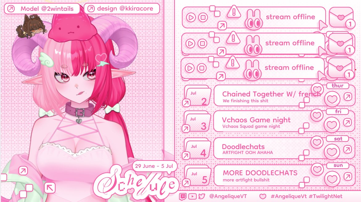 Angelique_VT's tweet photo. THIS WEEKS SCHEDULE FUCK

I may or may not have forgor stream

....mb

#vtuber #twitch #streamer #angeliquevt https://t.co/5jSuSJLadM