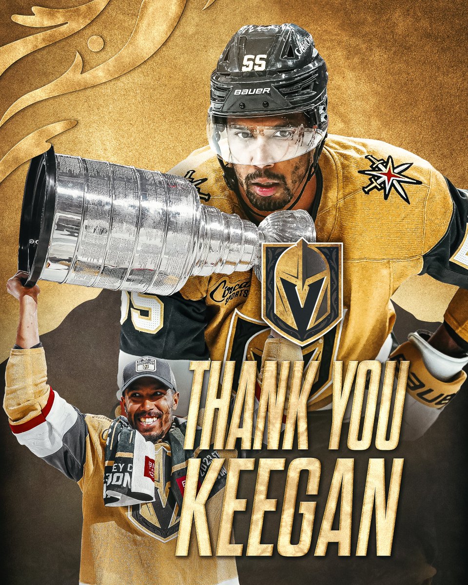 GoldenKnights's tweet photo. Thank you for your contributions on the ice and in the Vegas community, Koley! 🔑

You’ll always be a Stanley Cup Champion and #VegasBorn 💛 https://t.co/8uELgGKCFw