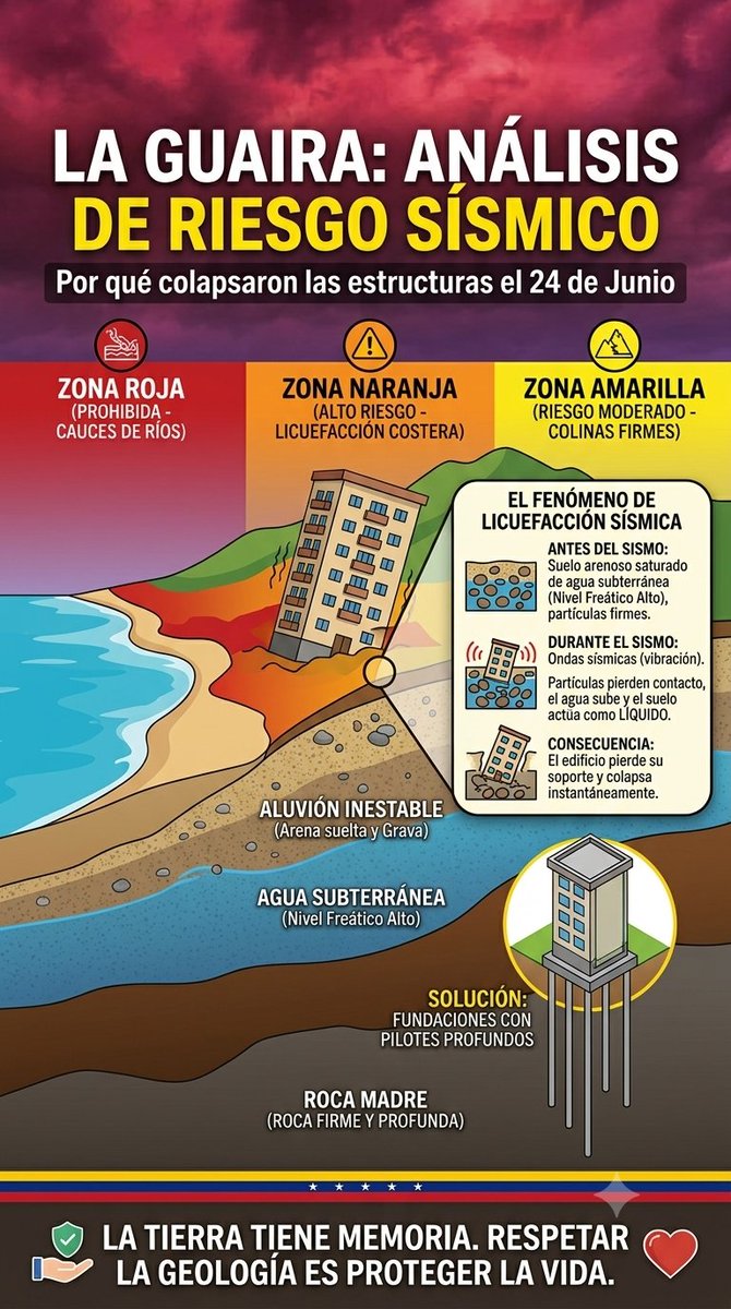 crosales29's tweet photo. Entender lo que pasó es el primer paso para reconstruir con seguridad. 🧠 Desastres como el colapso de estructuras en La Guaira nos dejan una lección contundente: con la geología no se juega. ​La tierra tiene memoria. Cuidémonos informándonos.  #FuerzaVenezuela #ConcienciaUrbana https://t.co/1cwHPsDOTb